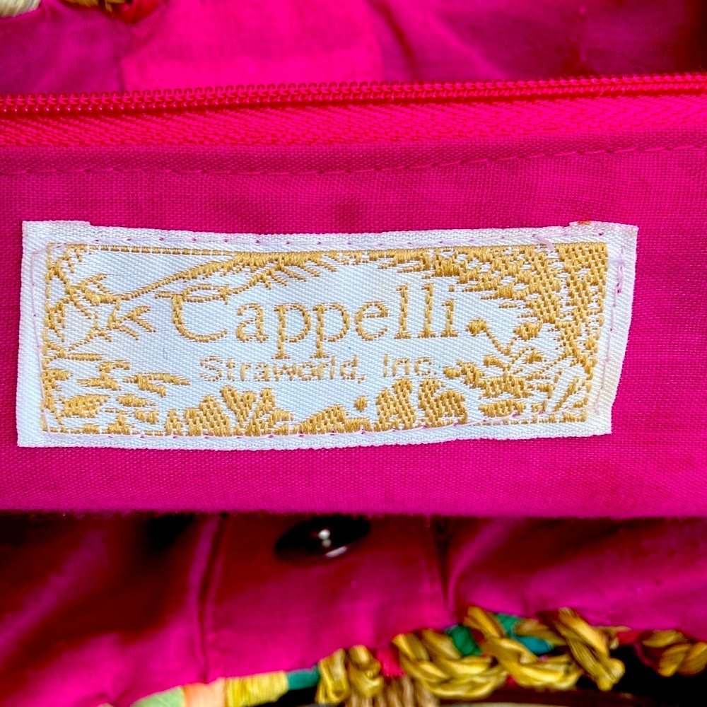 Cappelli Woven Straw Bag with Wooden Ring Handles - Picture 4 of 4